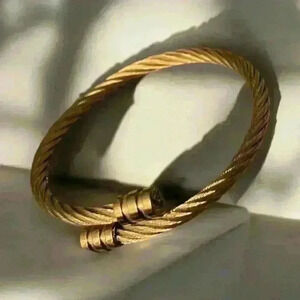 Gold-Plated Stainless Steel Bangle‎